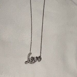 Brighton Silver 'Love' Crystal Pendant Necklace